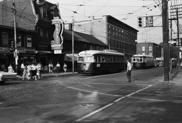 Ron's at the corner of Queen Street West & Shaw in the 1950s. 